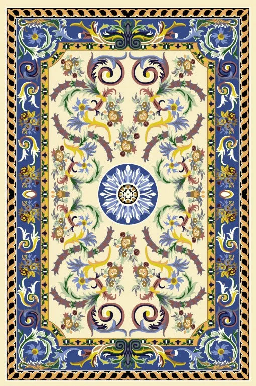 Zennova Carpet : PERSIAN COLOR BLUE : Classic Hand Tufted - Zennova Carpet