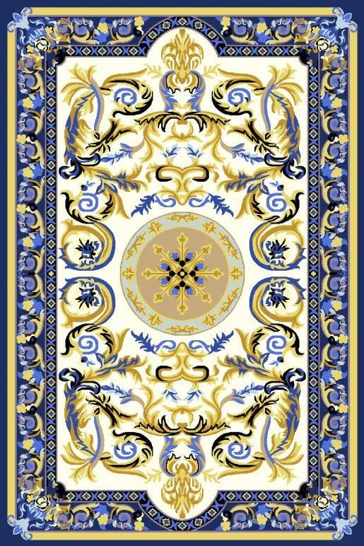 Zennova Carpet : Wings Color Blue : Classic Hand Tufted - Zennova Carpet